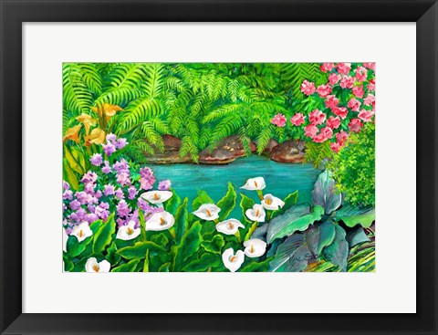 Framed Arums and Stream Print