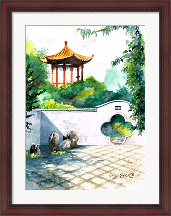 Framed Chinese Garden Print