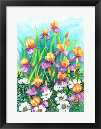 Framed Iris and Cosmos Print
