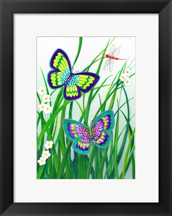 Framed Sonata Of Butterflies Print