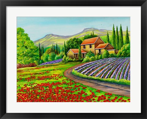 Framed Tuscany Lavender Print