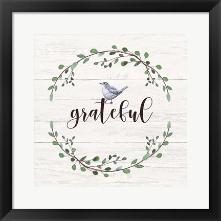 Framed Grateful Sign Print