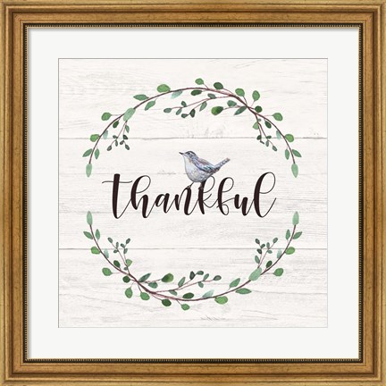 Framed Thankful Sign Print