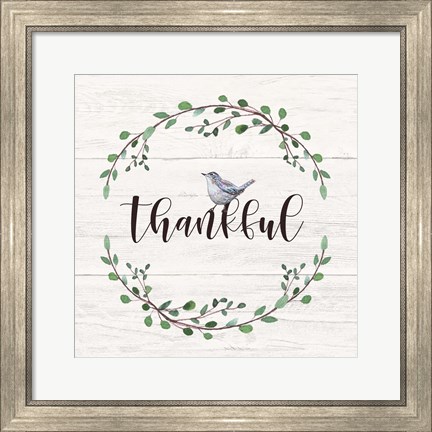 Framed Thankful Sign Print