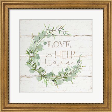 Framed Love Help Care Print