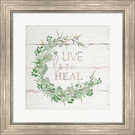 Framed Live Love Heal Print