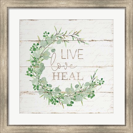 Framed Live Love Heal Print