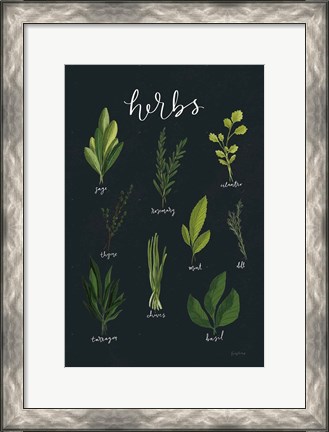 Framed Herbs I Black Print