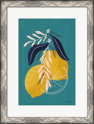 Framed Lemons II Blue Print