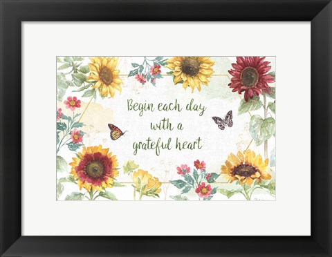 Framed Sunflower Splendor I Print
