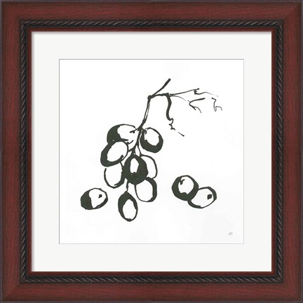 Framed Grapes I BW Print