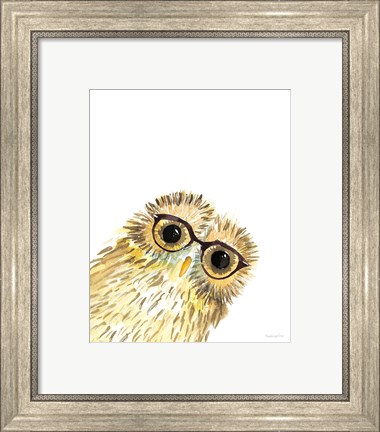 Framed Owl in Glasses Print
