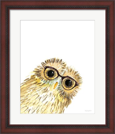 Framed Owl in Glasses Print