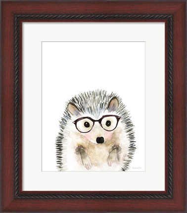 Framed Hedgehog in Glasses Print
