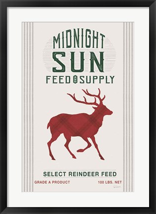 Framed Midnight Sun Reindeer Feed v2 Print