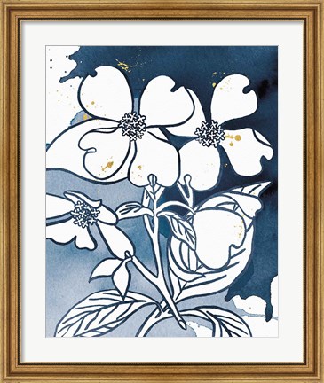 Framed Indigo Blooms III Print