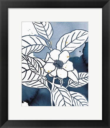 Framed Indigo Blooms I Print