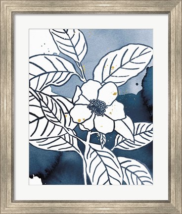 Framed Indigo Blooms I Print