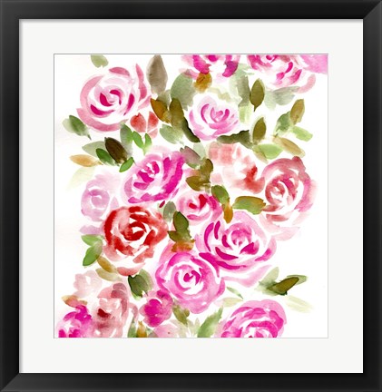 Framed Bunches of Pink Square Print