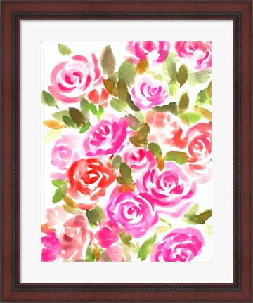 Framed Bunches of Pink Portrait Print