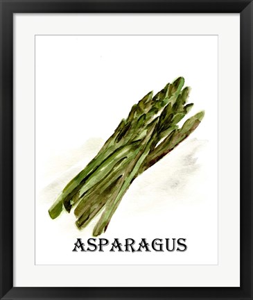 Framed Veggie Sketch I-Asparagus Print