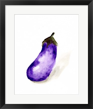 Framed Veggie Sketch plain VII-Eggplant Print