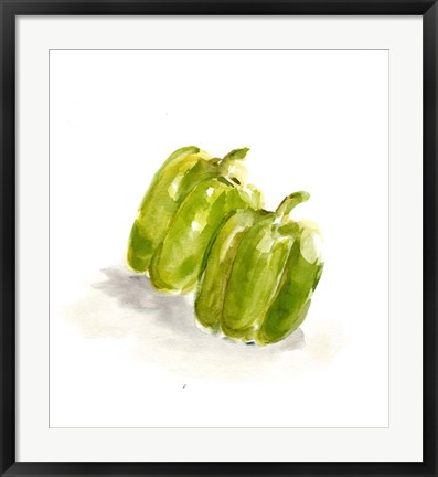 Framed Veggie Sketch plain VIII-Green Pepper Print