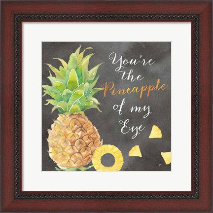 Framed Fresh Fruit Sentiment black I-Pineapple Print