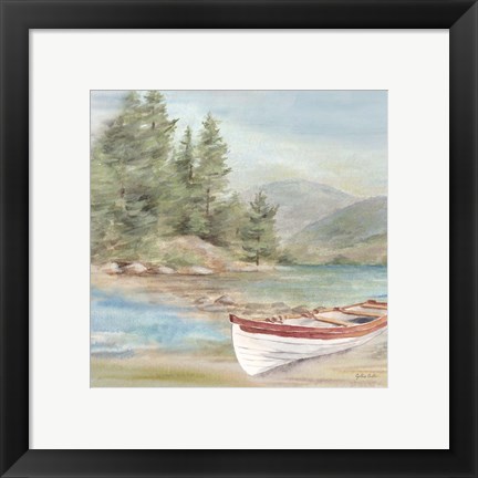 Framed Woodland Reflections VI-Rowboat Print