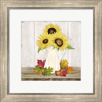 Framed Fall Sunflowers II Print