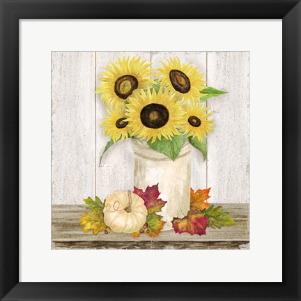 Framed Fall Sunflowers III Print