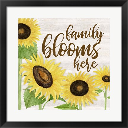 Framed Fall Sunflower Sentiment I-Family Print