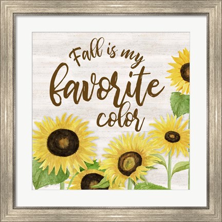 Framed Fall Sunflower Sentiment II-Favorite Print