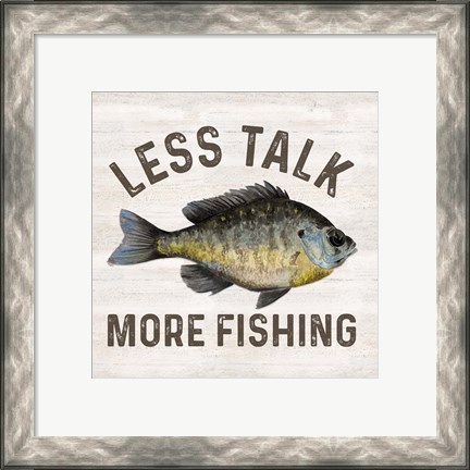 Framed Less Talk More Fishing II-Fishing Print