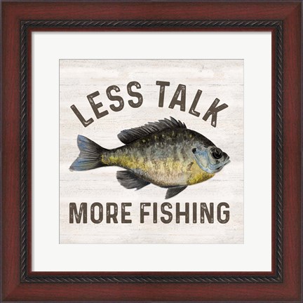 Framed Less Talk More Fishing II-Fishing Print