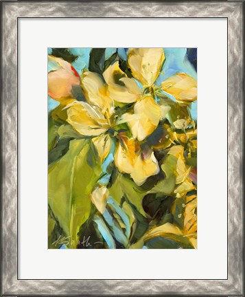 Framed Golden Floral Print
