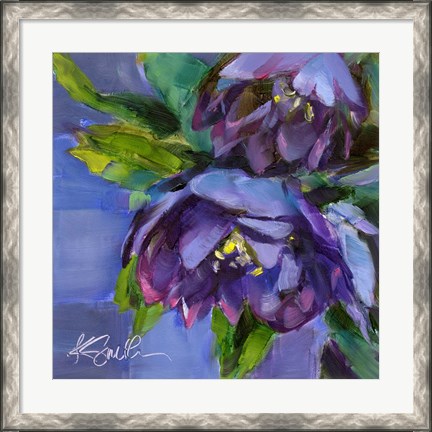 Framed Purple Florals Print