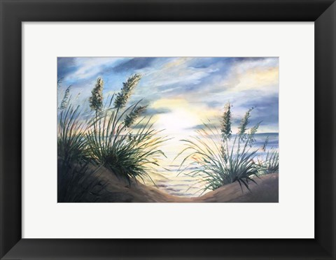 Framed Coastal Sunrise Oil Painting landscape Print