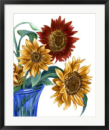 Framed China Sunflowers I Print