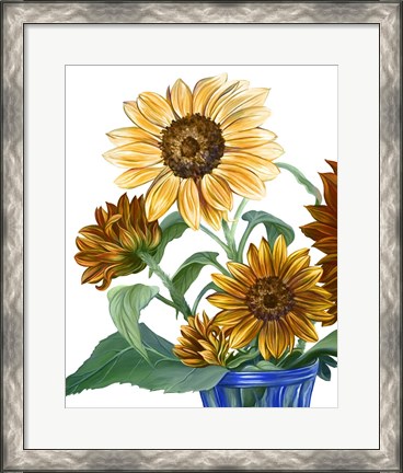 Framed China Sunflowers II Print