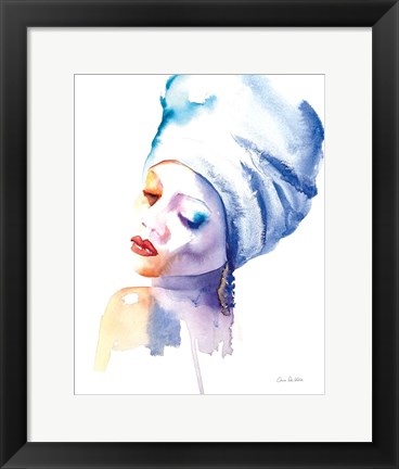 Framed Woman in Blue Print