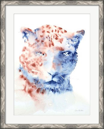 Framed Copper and Blue Cheetah Print