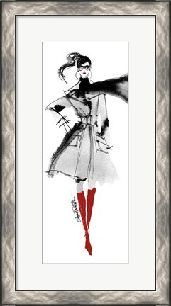 Framed Modern Fashion I Red Crop Print