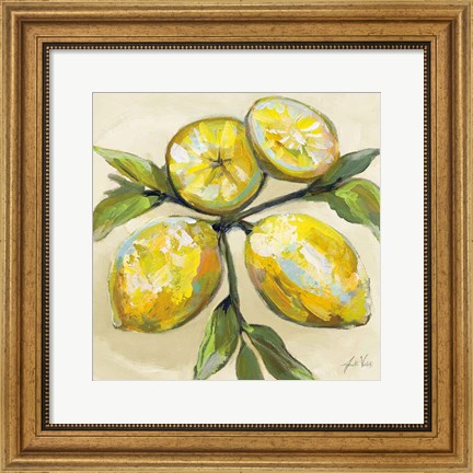 Framed Lemons on Cream Print