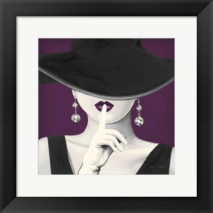 Framed Haute Chapeau Purple I v2 Print