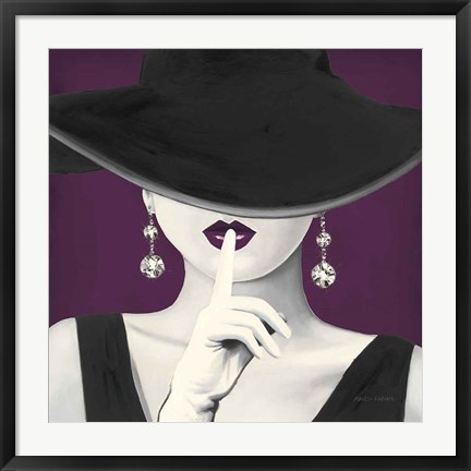 Framed Haute Chapeau Purple I v2 Print