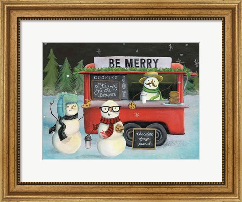 Framed Christmas on Wheels III Light Print