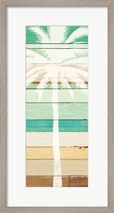 Framed Beachscape Palms IV Green Print