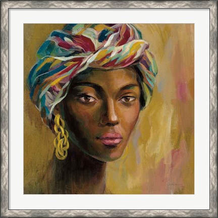 Framed African Face I Print