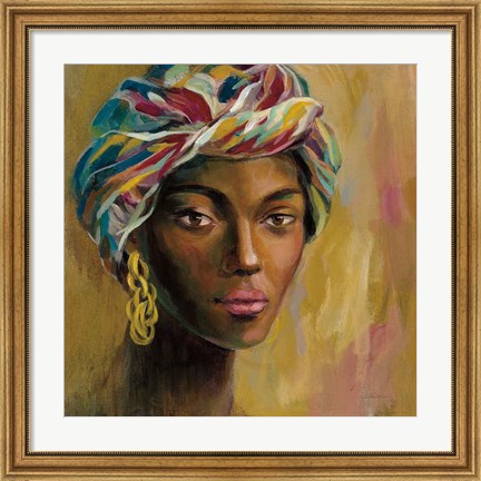 Framed African Face I Print